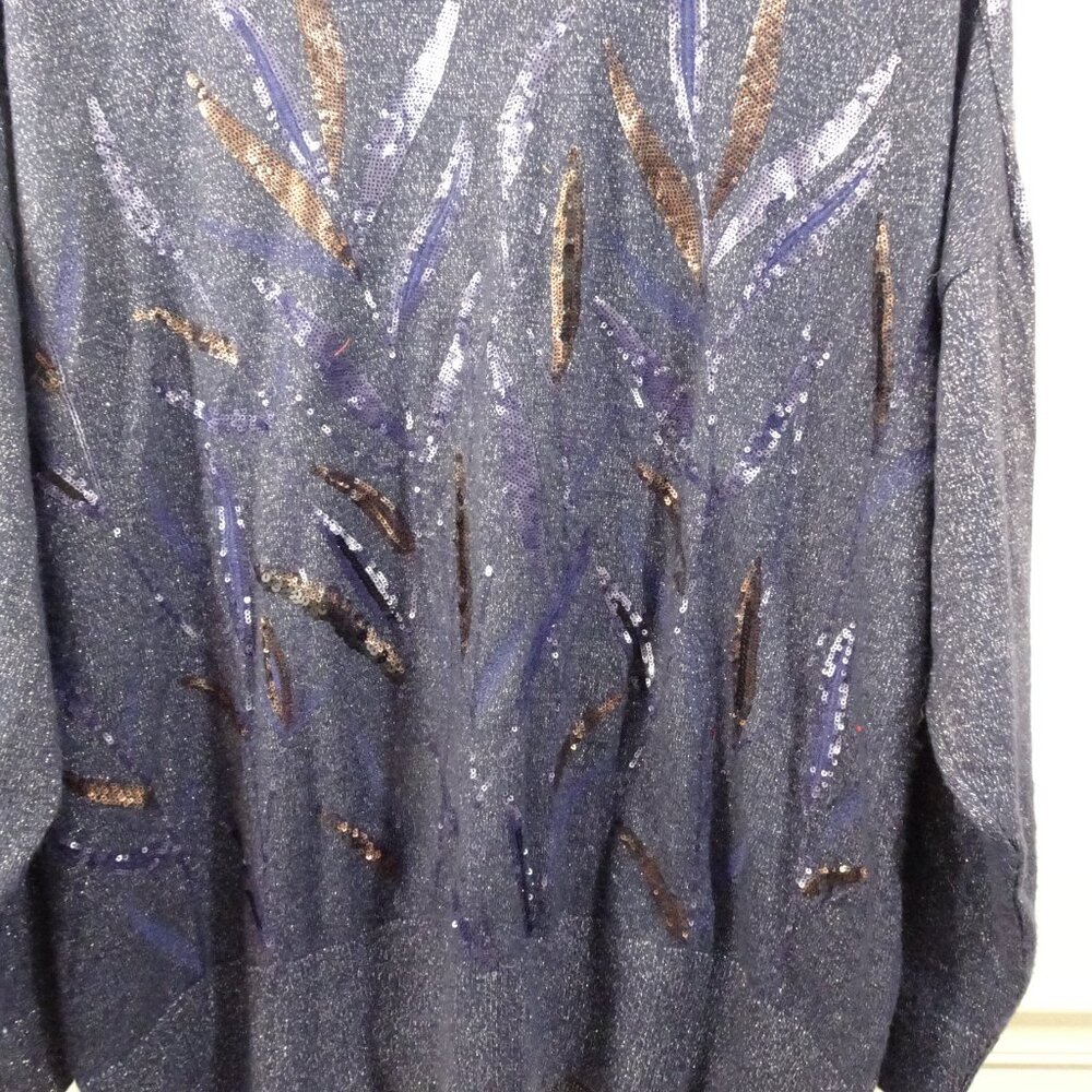 Blink Blue Sequin Turtleneck Sweater Size 3x Soft… - image 2